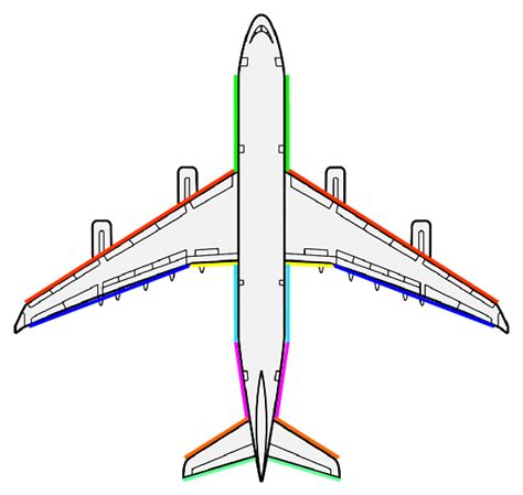 Outline drawing airplane in a flat style (top view) | Download ...