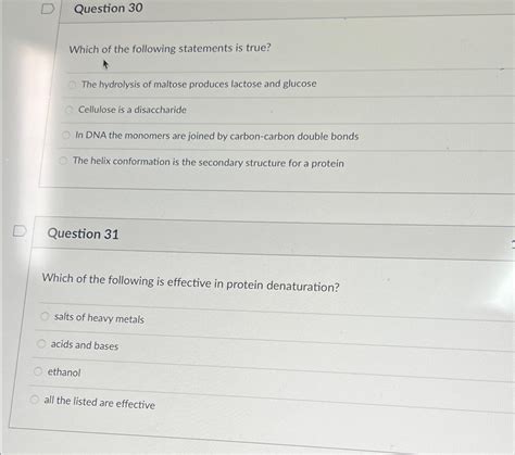 Solved Question 30Which of the following statements is | Chegg.com