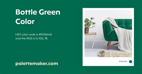 Bottle Green Color - HEX #006A4E Meaning and Live Previews - PaletteMaker