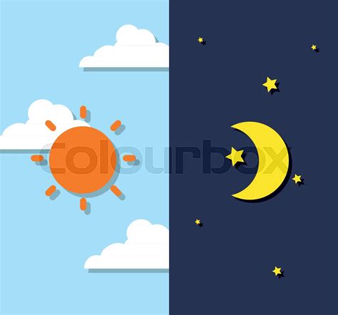 Day and night sky | Stock vector | Colourbox