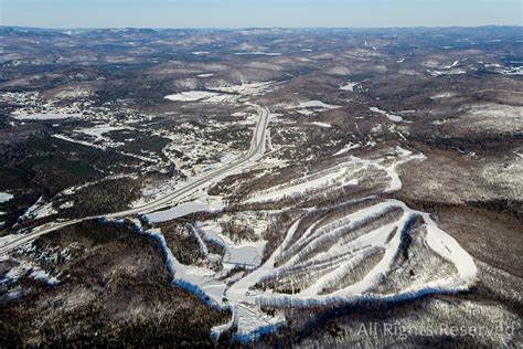 OverflightStock™ | Mont Blanc Ski Resort Quebec Canada Aerial Stock Photo