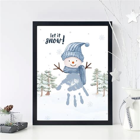 Snowman Handprint Art, Snowman Craft, Snowman Printable, Snowman ...