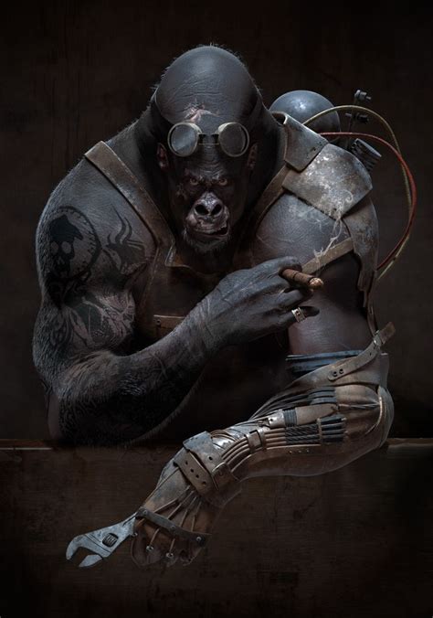 Gorilla man, by Lev Hakobyan https://www.artstation.com/artwork/RgA4D #SubstancePainter #gameart ...