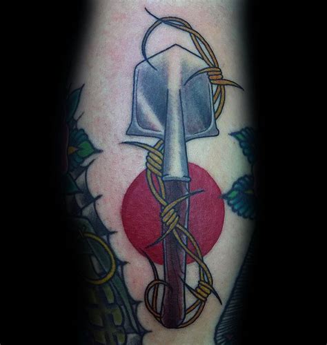 30 Shovel Tattoo Designs For Men - Tool Ink Ideas