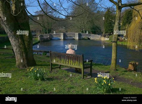 Ashford in the water bridge Derbyshire Peak District Stock Photo - Alamy