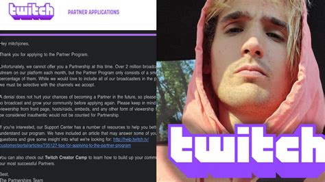 Mitch Jones, Twitch streamer with 15k subs, denied partnership - Dexerto