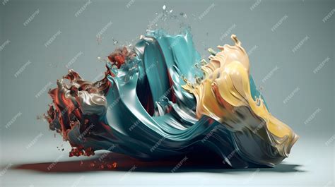 Premium AI Image | Vivid paint splotches abstract desktop wallpaper