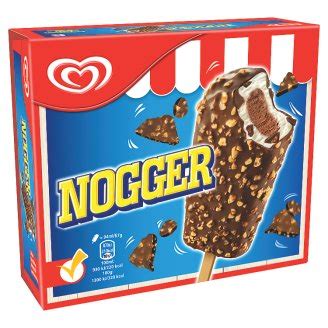 Nogger Vanilla and Cocoa Ice Cream in Cocoa Compound with Peanuts and Biscuit Pieces 6 x 94 ml ...