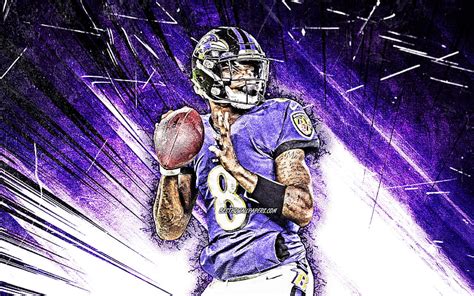 Lamar Jackson, grunge art, Baltimore Ravens, american football, NFL ...