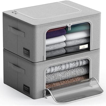 Amazon.com: Sorbus Jumbo Storage Bins with Metal Frame - Stackable & Foldable Clothes Organizer ...