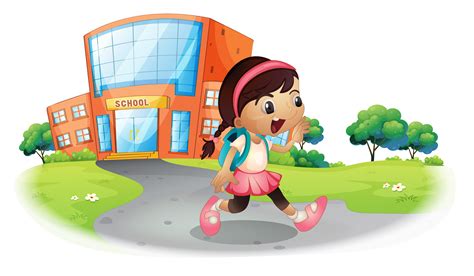 A cute student going home from school 360434 Vector Art at Vecteezy