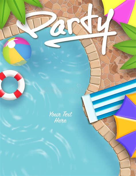 Pool Party Invitation stock illustration. Illustration of text - 62332528