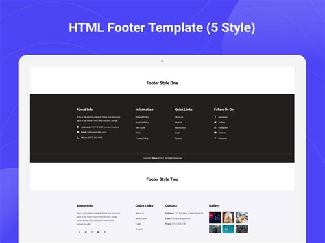 HTML Footer Template - HTML Lib