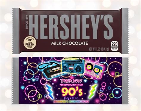 90s Party Candy Bar Wrapper Throwback Retro Hershey Chocolate - Etsy