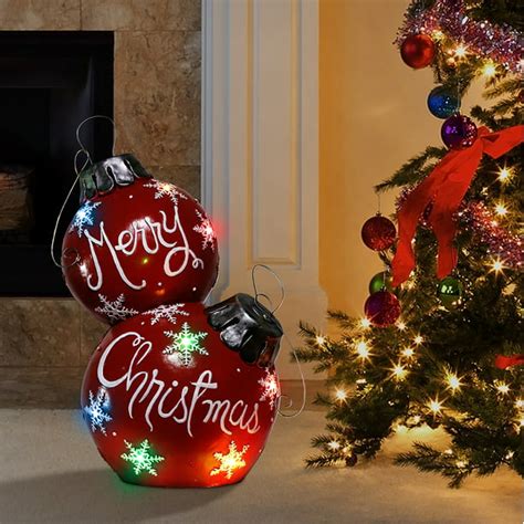 Alpine Corporation Christmas Ball Ornament with Color Changing LED ...