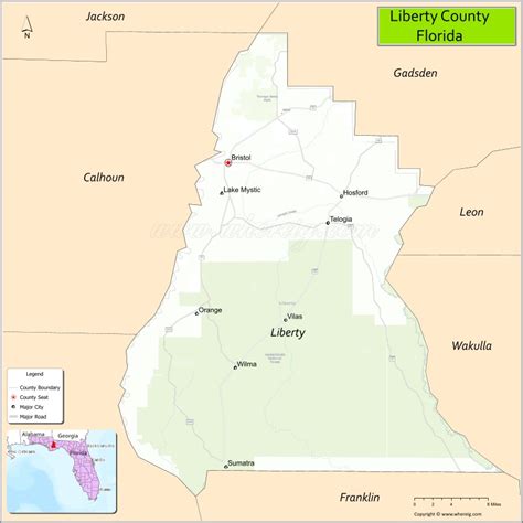 Liberty County Map, Florida, USA | Check Major Cities & Towns, County ...