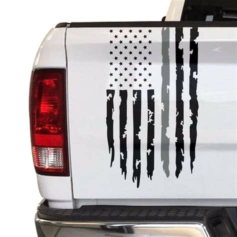 Thin Gray Line Flag Correctional Officers - Truck Tailgate Vinyl Decal Sticker Compatible with ...