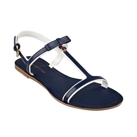 Tommy Hilfiger Womens Lisel Flat Sandals in Blue | Lyst