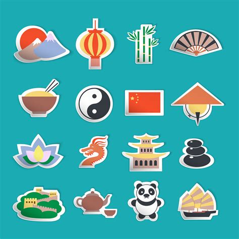 China icons stickers 438672 Vector Art at Vecteezy