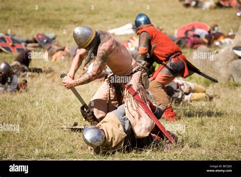 Viking warriors doing battle at a viking re-enactment festival in Stock Photo: 25983802 - Alamy