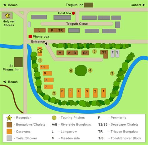 siteplan-bungalows-caravans-the-meadow - Holywell Holiday Park