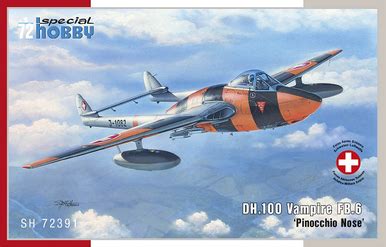 Special Hobby 1/72 de Havilland DH.100 Vampire 6 Pinocchio Nose Model ...