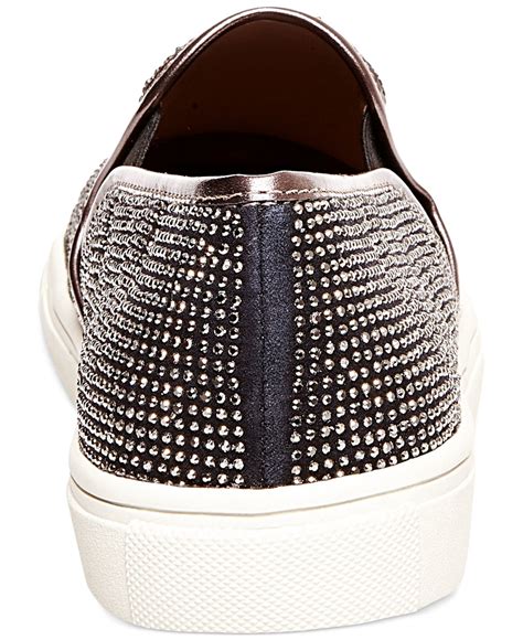 Steve madden Exsess Rhinestone Slip-on Sneakers in Black | Lyst