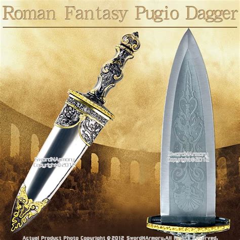Historical Roman Short Sword Fantasy Pugio Dagger Gladiator Knife with Sheath
