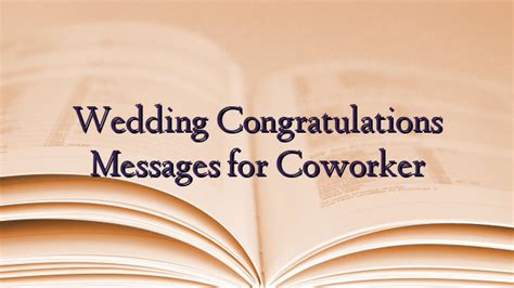 Wedding Congratulations Messages for Coworker - TechNewzTOP