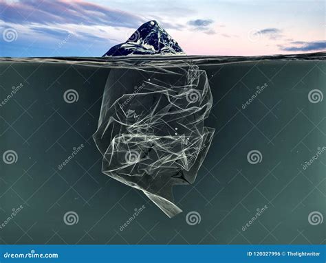 Iceberg of Garbage Plastic Floating in Ocean with Greenland Back Stock Photo - Image of water ...