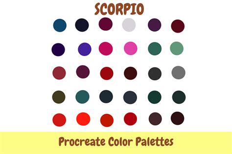 Scorpio Zodiac Color Palette Procreate Graphic by BeautifulHandmadeArt ...