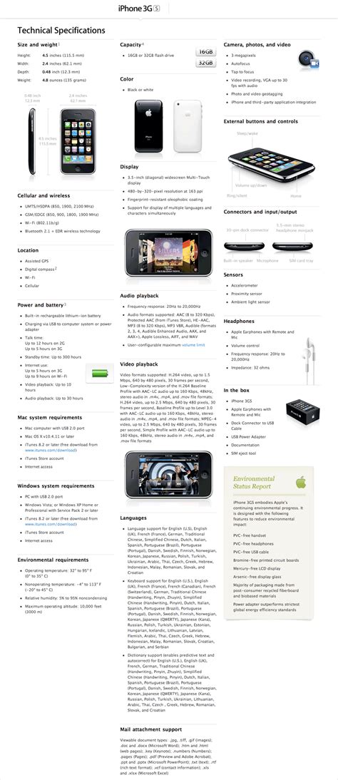 Apple IPhone 3GS Specifications | Norm Zarr IPhone Photography