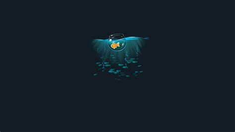 Wallpaper : digital art, simple background, sea, minimalism, artwork, logo, fish, threadless ...