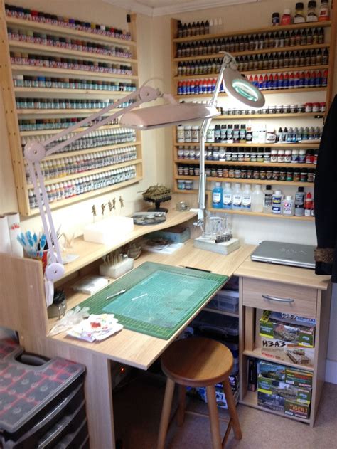 Art Studio Space, Art Studio Design, Art Studio At Home, Home Art Studios, Hobby Desk, Art ...