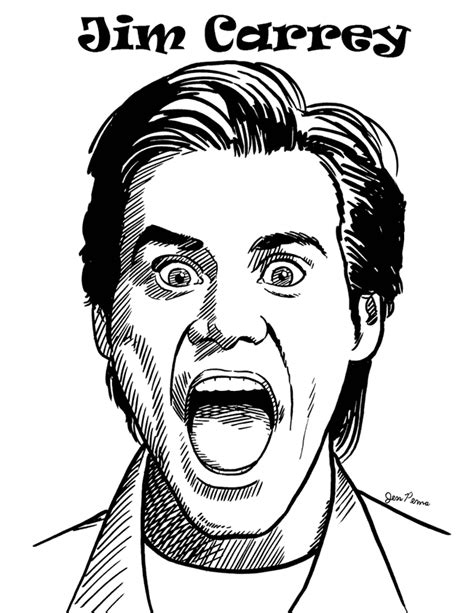 Coloriage Jim Carrey gratuit à imprimer et colorier