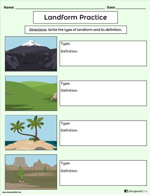 Free Landforms Worksheets Creation - Easy Design Tool - Worksheets Library