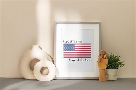 Land of the Free Home of Brave-Usa Flag Graphic by BlueStar Creatives · Creative Fabrica