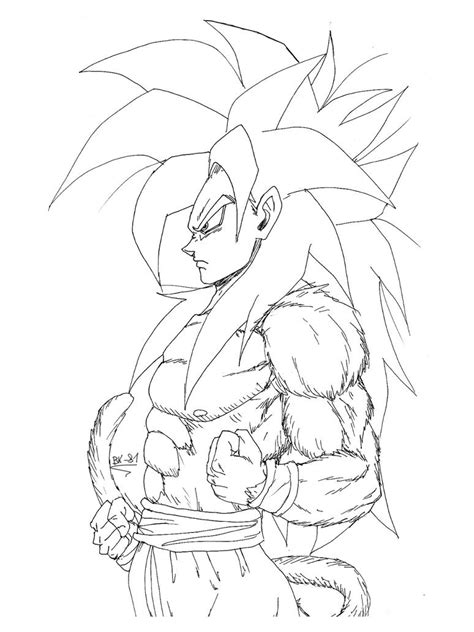 Goku ssj4 lineart by BK-81 on DeviantArt