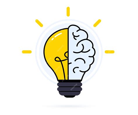 Premium Vector | Creative idea logo Symbol of creativity half of light bulb and brain Concept of ...