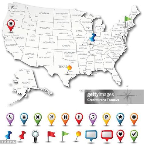 2,436 Map Of Usa With Pins Stock Photos, High-Res Pictures, and Images ...