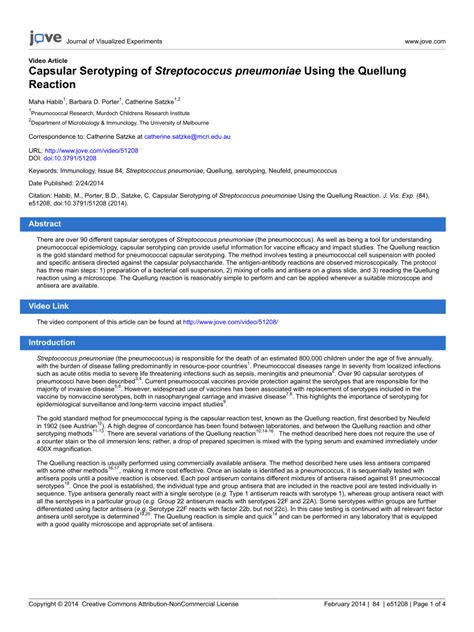 (PDF) Capsular Serotyping of Streptococcus pneumoniae Using the ...