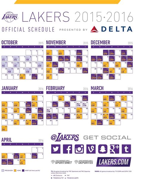 Add the 2017-2018 Lakers Schedule on your phone : lakers