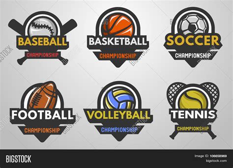 Set Sports Logos Vector & Photo (Free Trial) | Bigstock