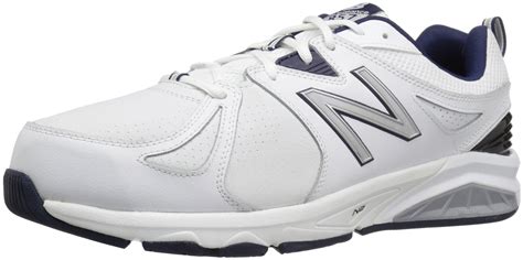 New Balance Leather 857 V2 Cross Trainer in White/Navy (White) for Men ...