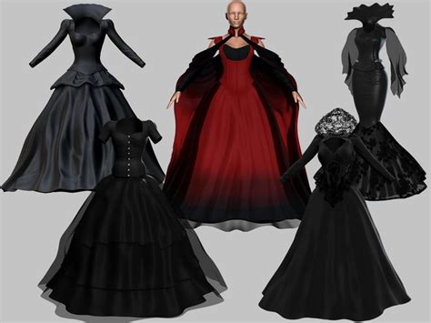 5 Victorian Gothic Dresses Collection VR / AR / low-poly | CGTrader