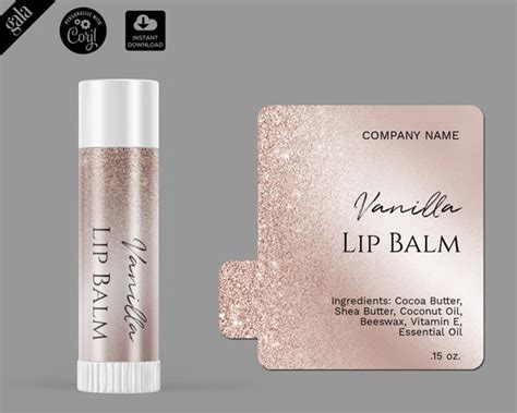 Editable Lip Balm Label Template DIY Product Label Lip Balm | Etsy