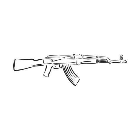 kalashnikov assault rifle vector sketch 11092154 Vector Art at Vecteezy