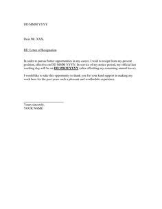 46++ Simple Resign Letter Format In Word | Rofgede