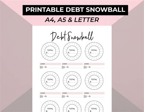 Printable Debt Snowball Planner Insert - Etsy