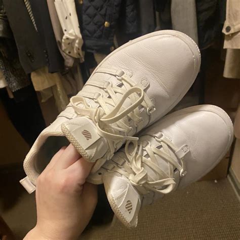 K Swiss white leather sneakers - Depop